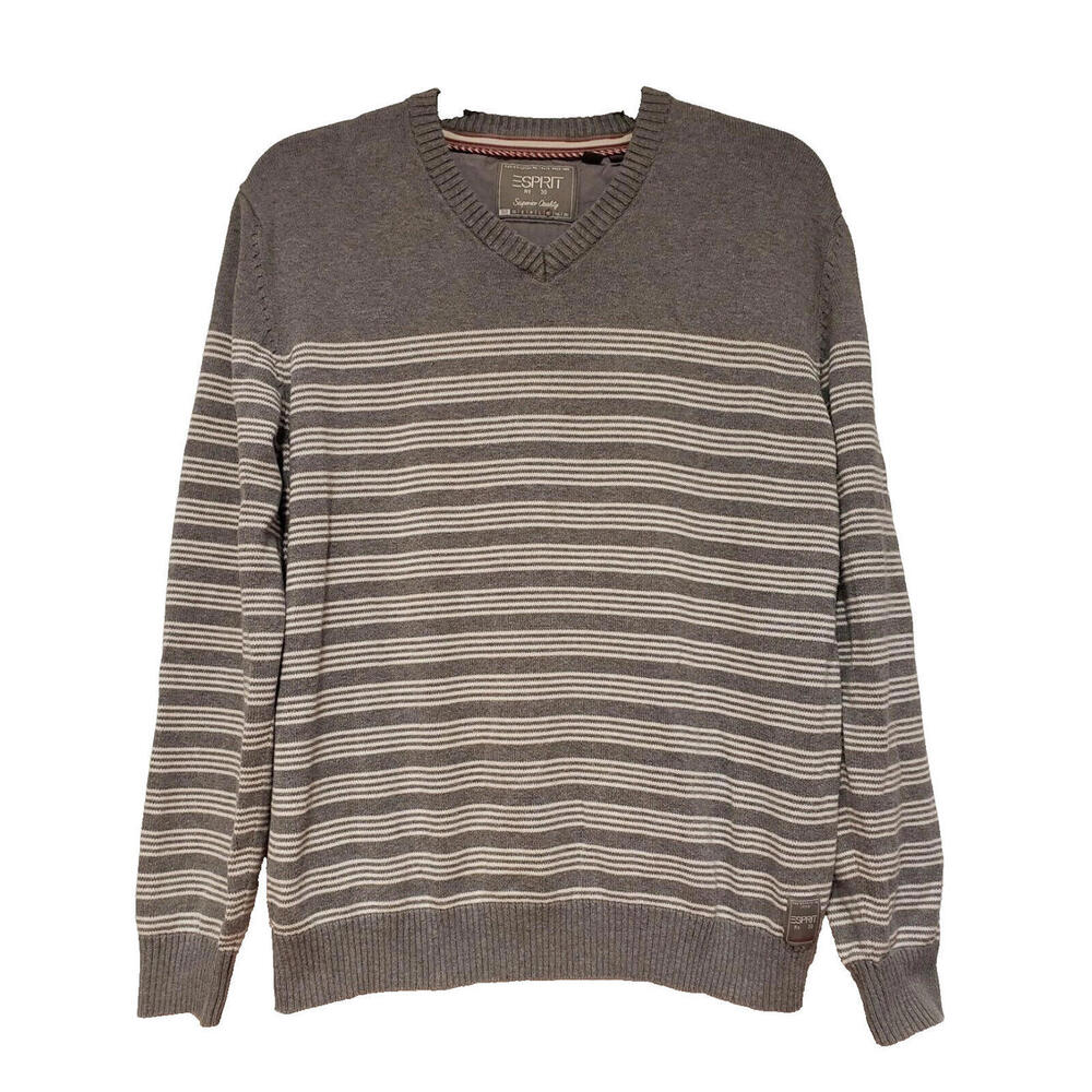 ESPRIT No. 30 Superior Quality 100% Cotton Stripes Men's Knitted Sweater Sz XL